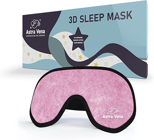 Antifaz para dormir para niños con bloqueo de luz, máscara de ojos contorneada 3D de espuma viscoelástica, cubierta de ojos y máscara de sueño de