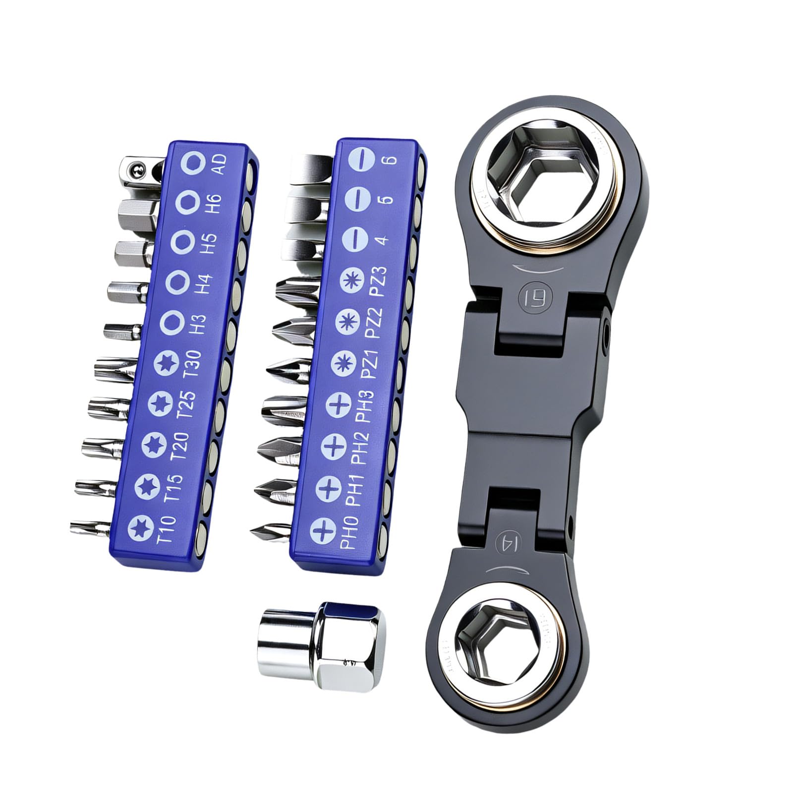 WEILWH 26 In 1 Miniature Ratchets Wrenches Bit Set Alloy Steel Home Set For Home Repair And Car Maintenance