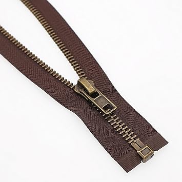 Leekayer #8 28 Inch Antique Brass Zippers for Jackets Sewing Coats Crafts Brown Separating Zipper 71.12 cm Metal Zipper Heavy Duty 28" Anti-Brass