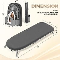 Vista 2 de Kingboard Tabla de planchar pequeña con soporte para plancha, tabla de planchar de mesa con 2 fundas resistentes al calor, tabla de planchar