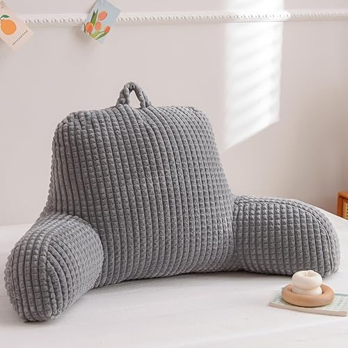 Miniatura 6 de A Nice Night Almohada de lectura para cama de cuña grande para adultos y niños, respaldo con brazos para sentarse en la camasofá para descansar en