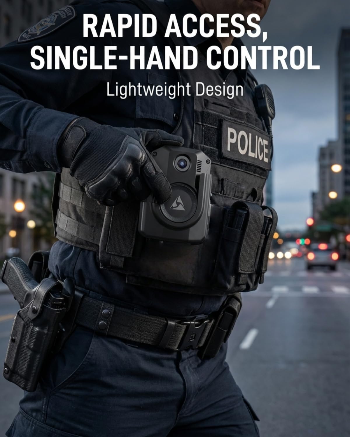 2007 Police Body Camera Protective Case Compatible with Axon Body 3, Black Secure Holster Security Camera Housing, Tactical Camera Cover