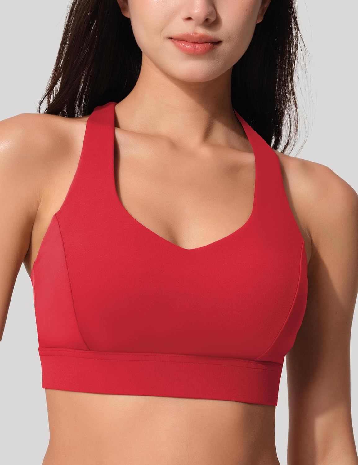 Sports Bras for Women Criss Cross Back - V Neck Adjustable Wide Straps High Support Removable Pad Gym Crop Tank Tops - Image 2