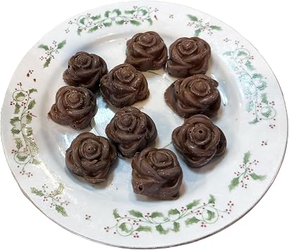 10-PIECE 2OZ Chocolate Gourmet Homemade Snack with Nuts Small Rose Shape CHOCOLATE-SMALLROSE-1D