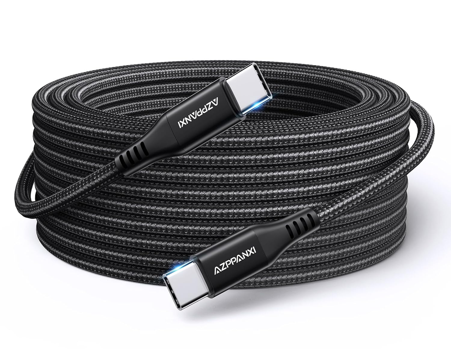 25 FT USB to USB C Cable, 60W Extra Long USBC to USBC Cable Fast Charging, Type C to C Charger Cord Nylon Braided [NO DATA] for iPhone 17/16/15, Galaxy, MacBook, iPad Pro, Pixel, Moto, Camera & More