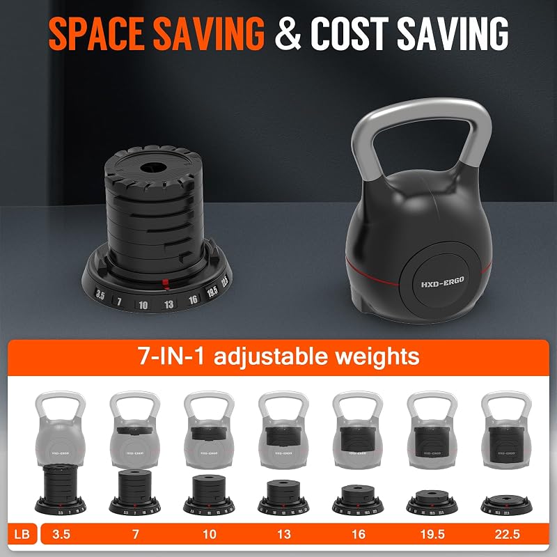 HXD-ERGO Állítható Kettlebell Súlyzó Szett - Ergonomikus Otthoni Edzéshez