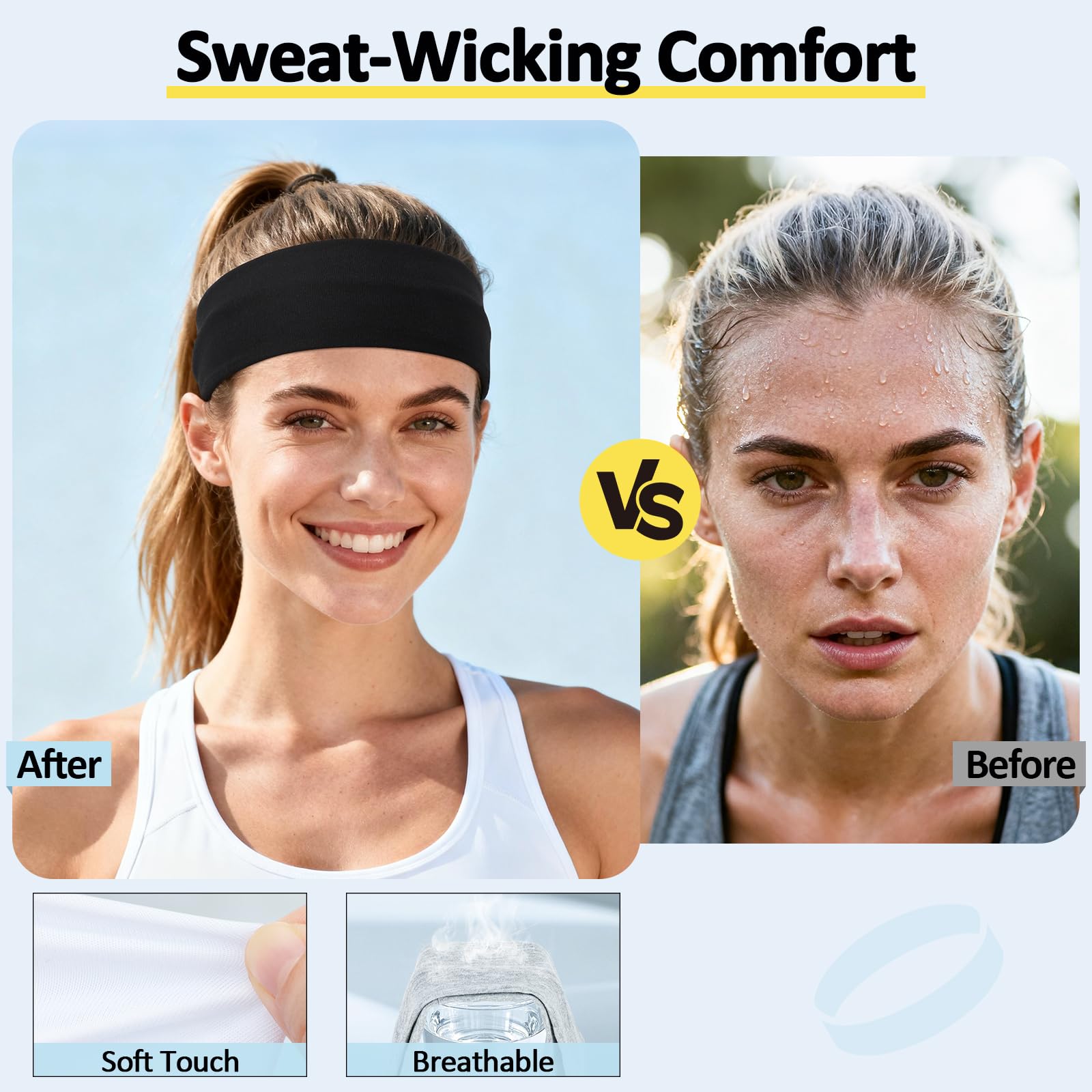 Ptwola Set Da 9 Fasce Elastiche Sottili Per Donna E Uomo - Antiscivolo In Silicone Per Sport, Corsa, Yoga E Palestra (9 Colori) - 3