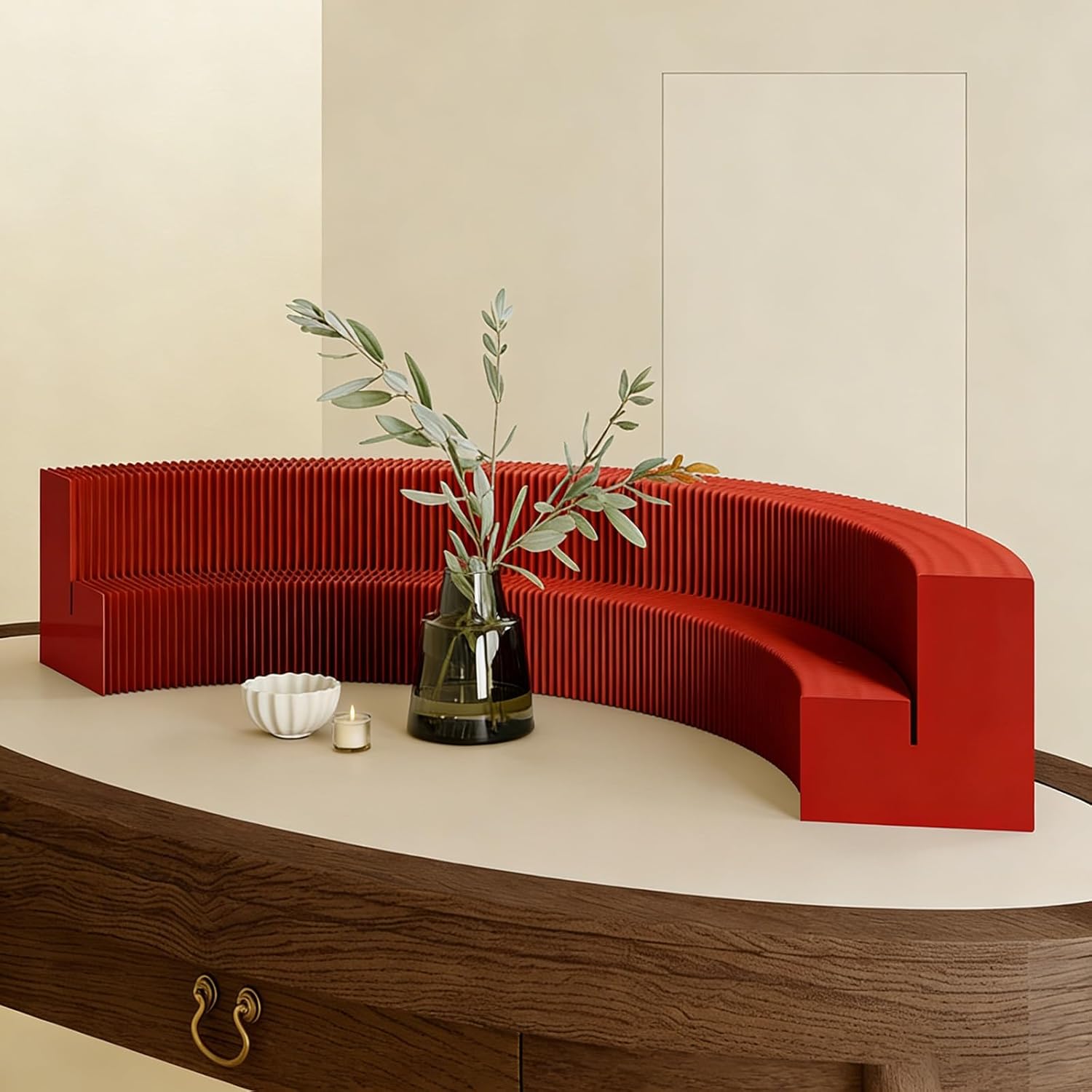 Paper Room Divider Flexible Honeycomb Structure Folds for Storage Sturdy and Durable Lightweight and Easy to Move Ideal for Retail Displays Home Storage(Pink,30x33x120-160cm)