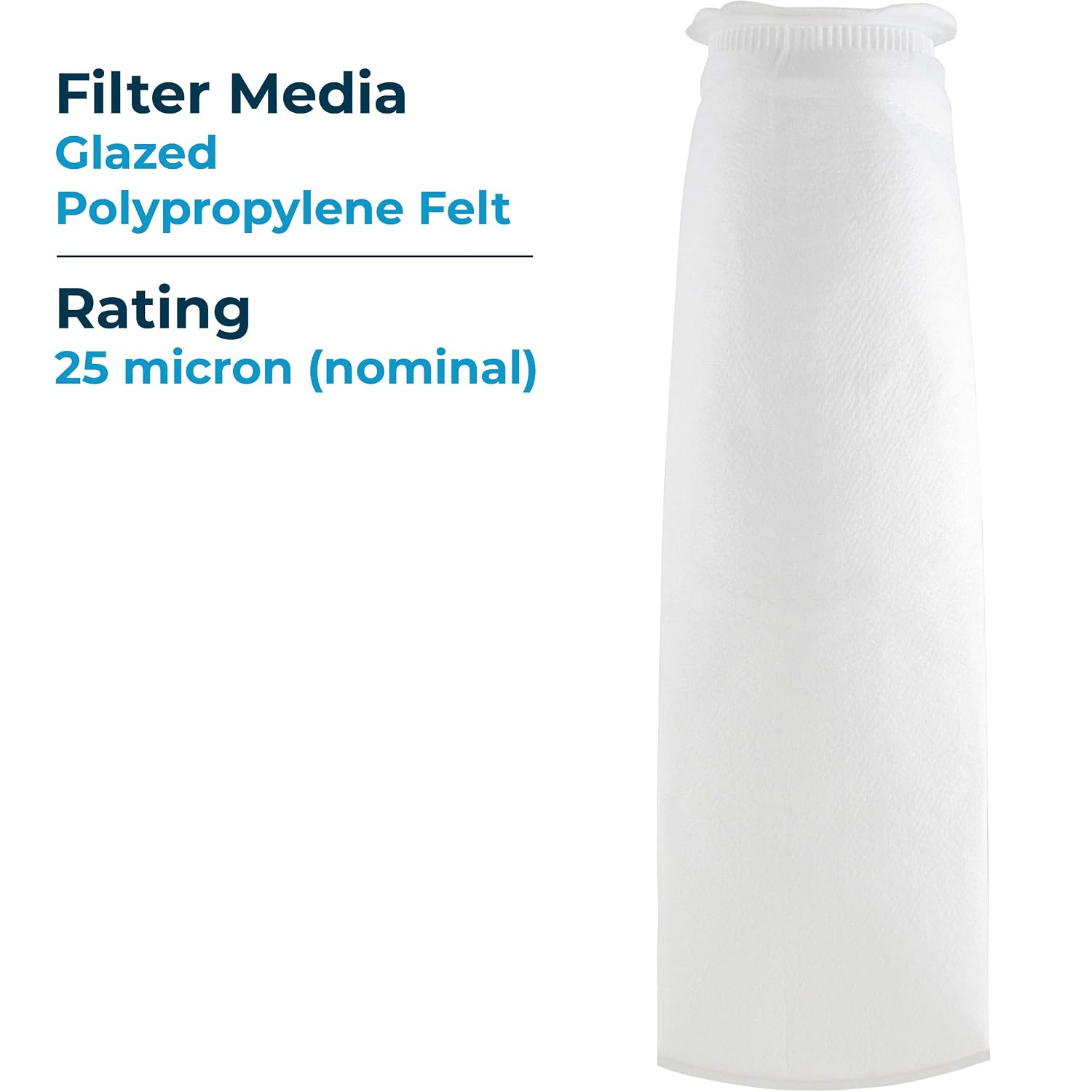 SpiroPure SP-BP-420-25 25 Micron #4 (20") Glazed Polypropylene Felt Liquid Bag Filter BP-420-25 155390-03 (Case of 40)