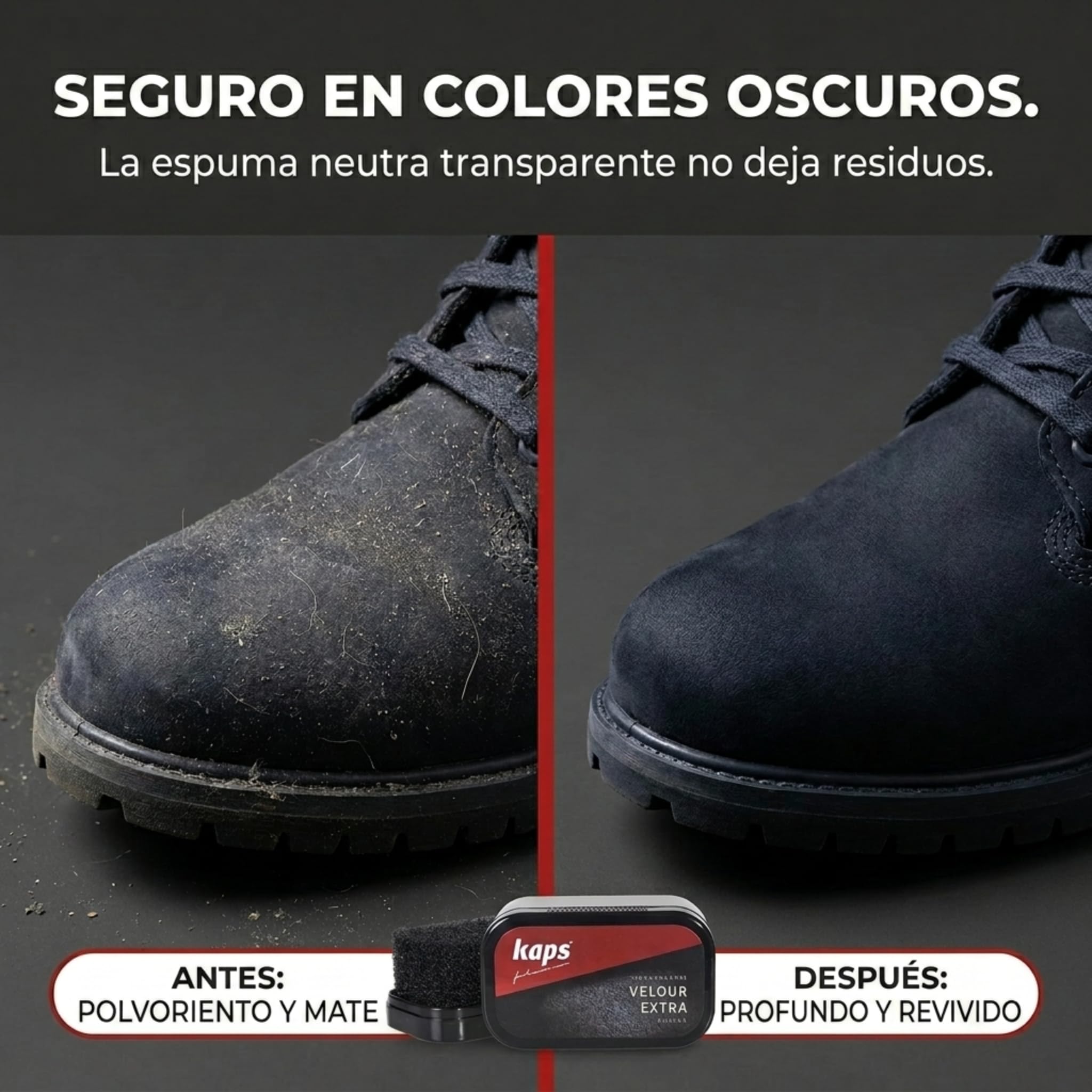 Cepillo de Esponja Premium para Zapatos de Nobuck y Ante, Extra Velour de Kaps