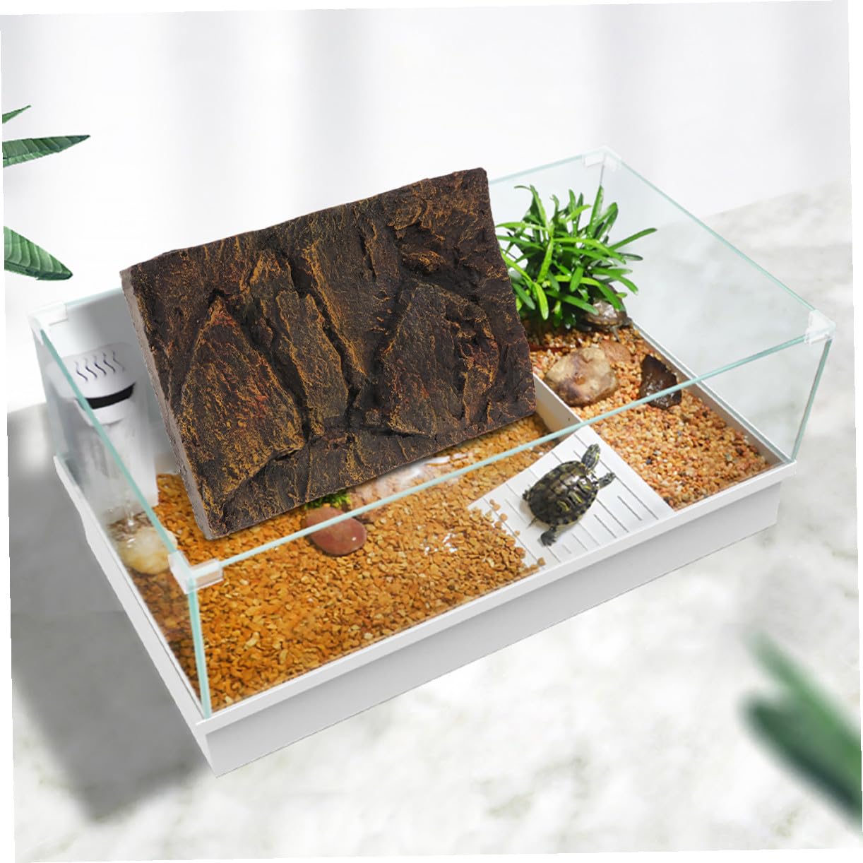 SHINEOFI Tablero de Fondo para Acuario PU 3D 2piezas Decoración | Terrario y Tanque de Tortugas, Escena Decorativa, Acabado Fresco y Chic