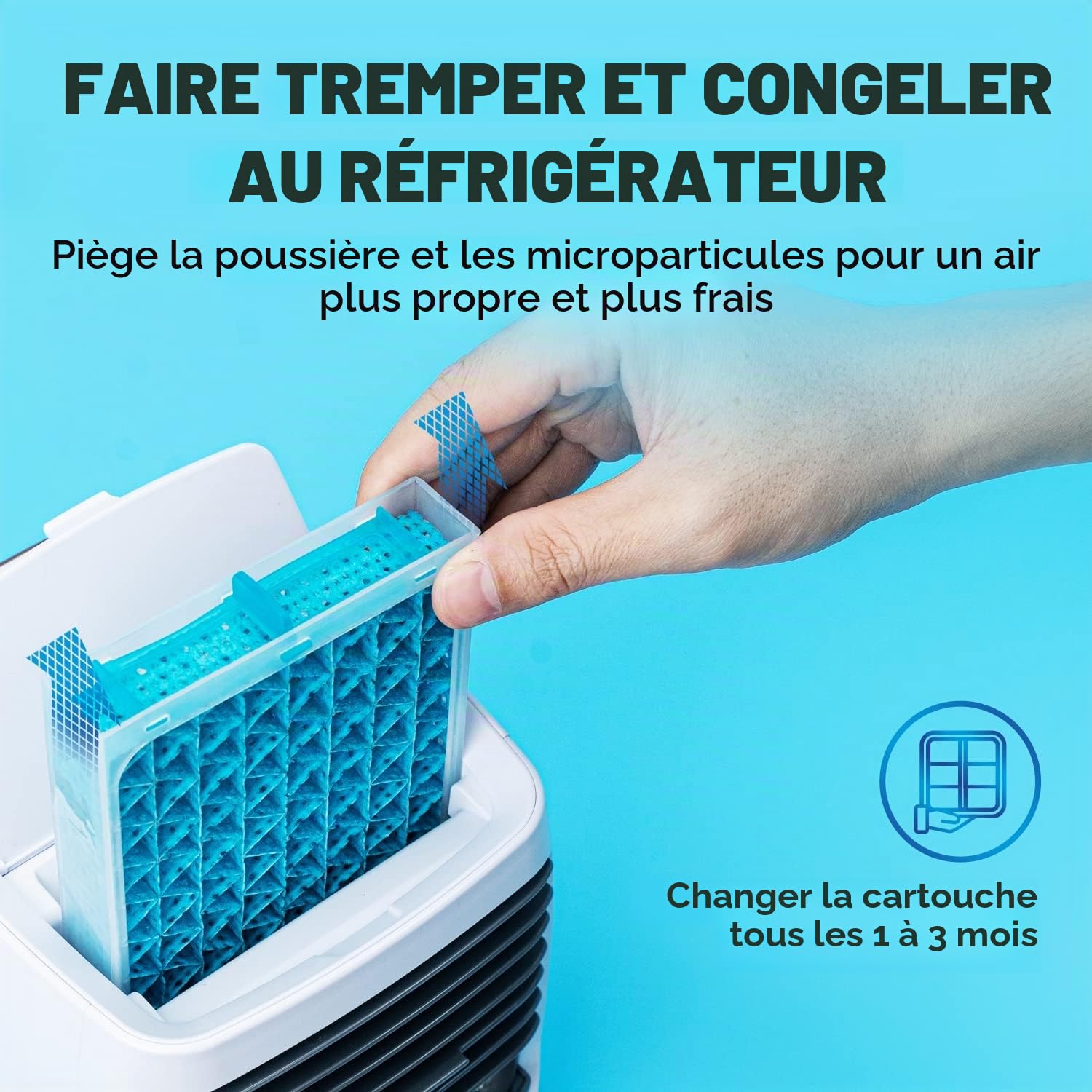 ChillWell Refroidisseur d'air par évaporation 2.0 pour pièce – Mini refroidisseur de marais portable à 4 vitesses avec humidificateur | Unité de refroidissement personnelle intérieure dans la chambre,