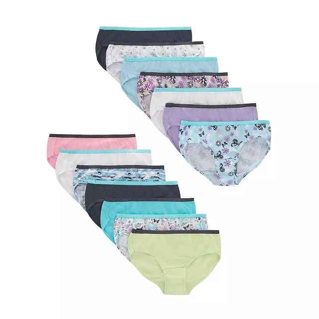Hanes Girls Underwear Hipster Pack 14-Pack 8 Assorted