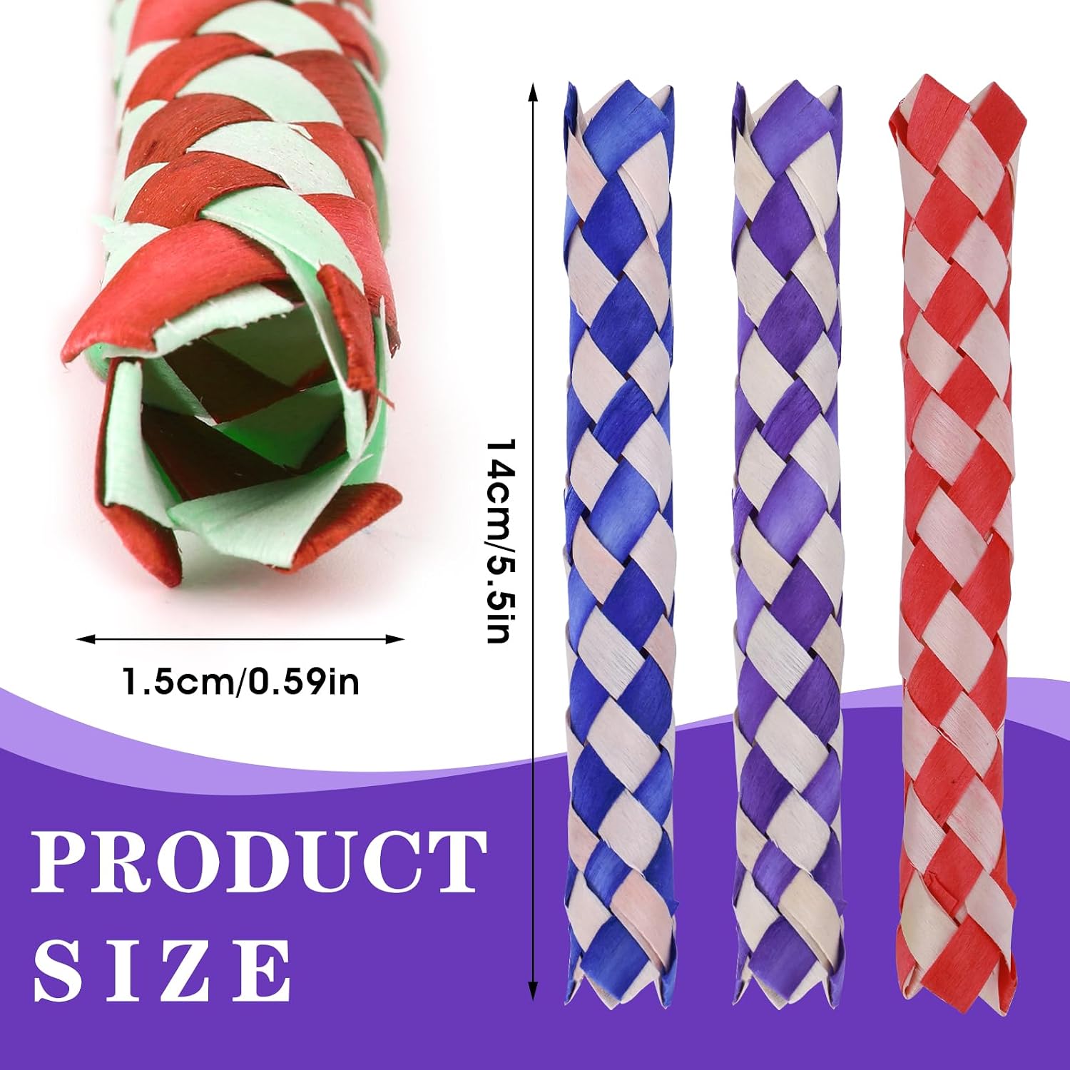 72 Pcs Chinese Finger Trap Colorful Finger Traps for Adults Multi-Item Party Favor Packs, Assorted Colors