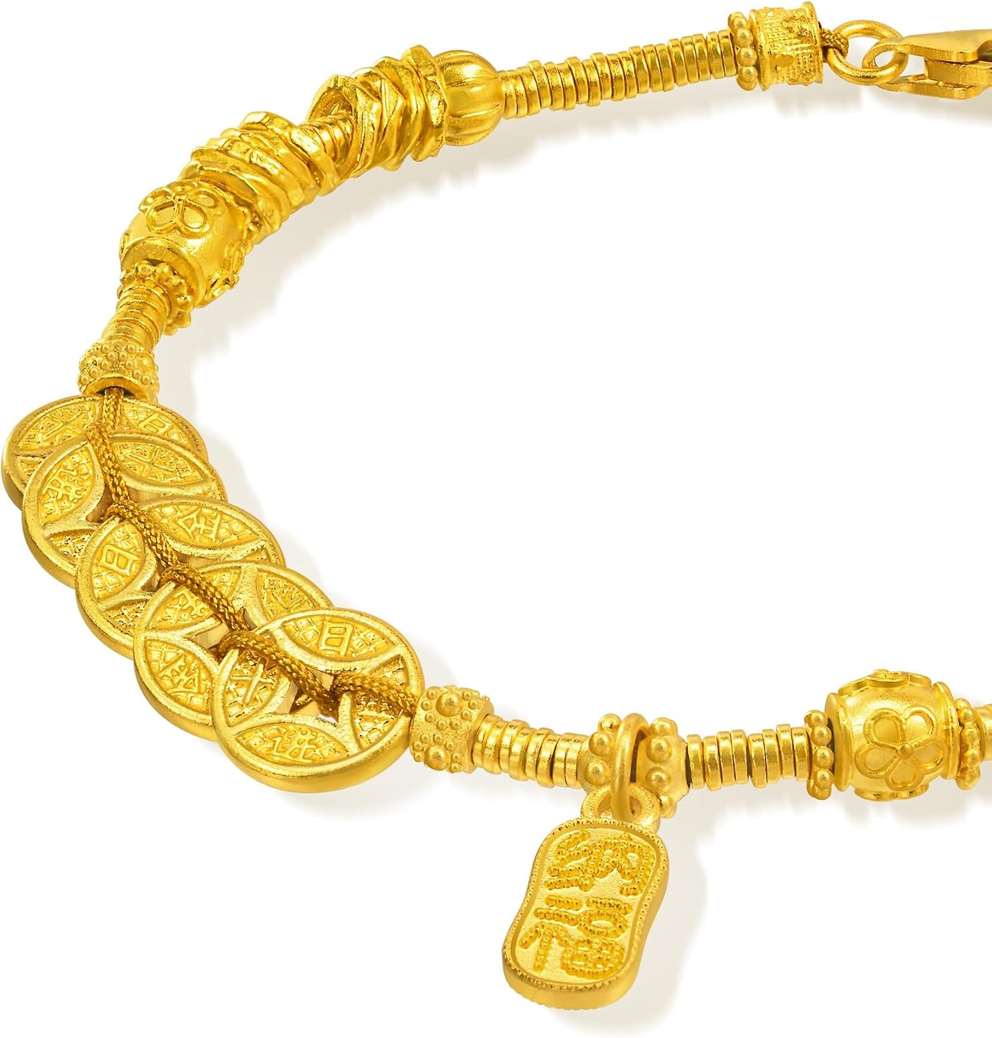 CHOW SANG SANG 999.9 24K Pure Gold Cultural Blessings Inspired by Five Emperor Coins Bracelet for Women 18cm 95773B Price-by-Weight 14.22g Gold