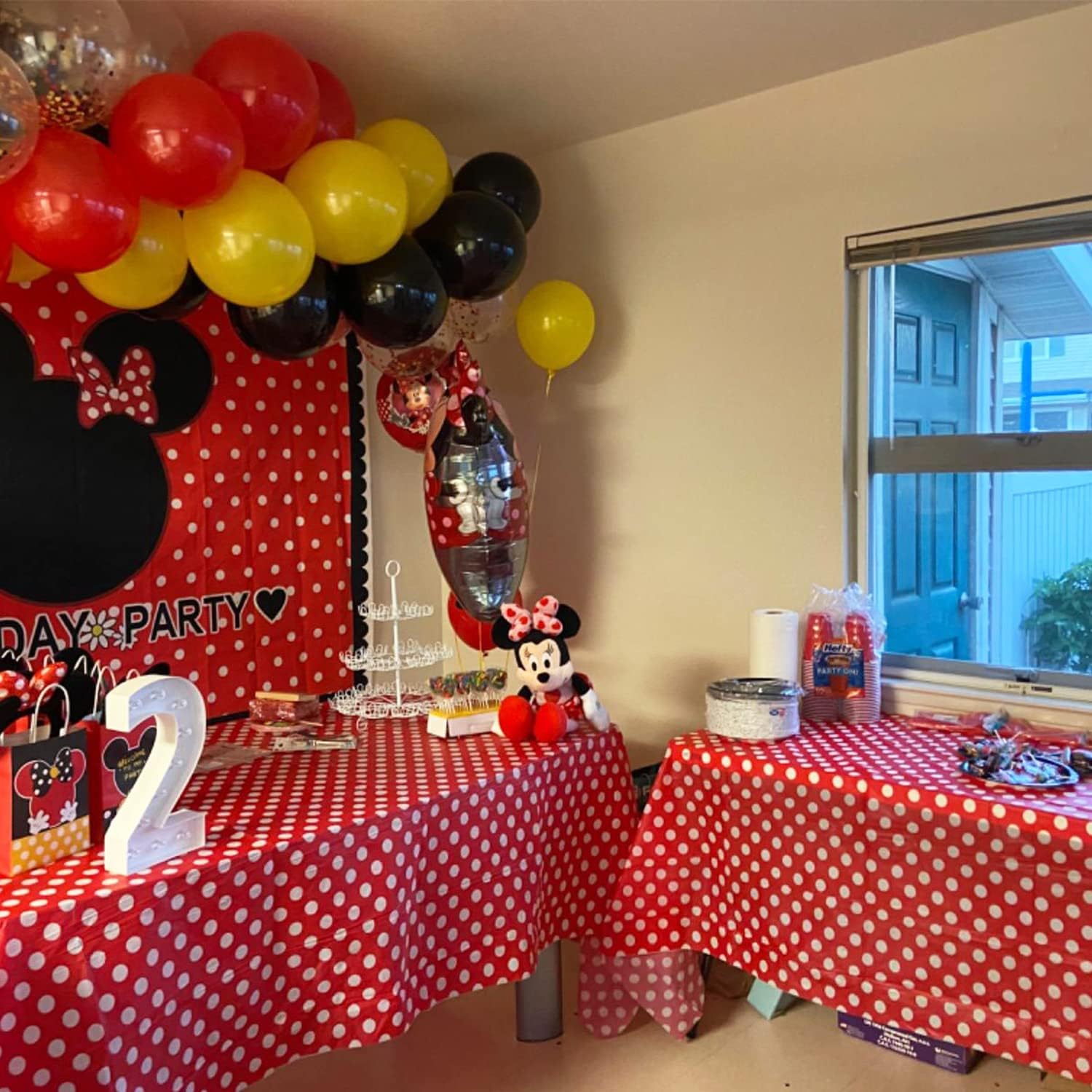 3 Pack Red Polka Dot Plastic Tablecloth 54"x108" Inch Polka Dot Table Cover for Catering, Food Service, Buffets, Family Reunions and Other Occasional Parties/Events Decorations.