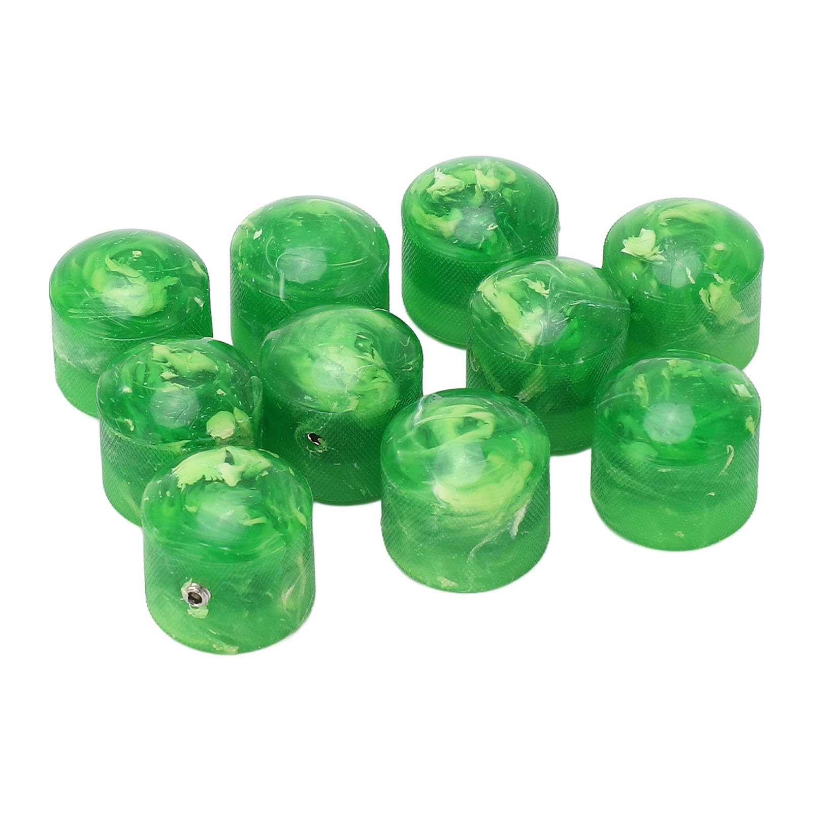 Boutons de dôme de volume et tonalité en plastique vert GD87 pour guitare basse