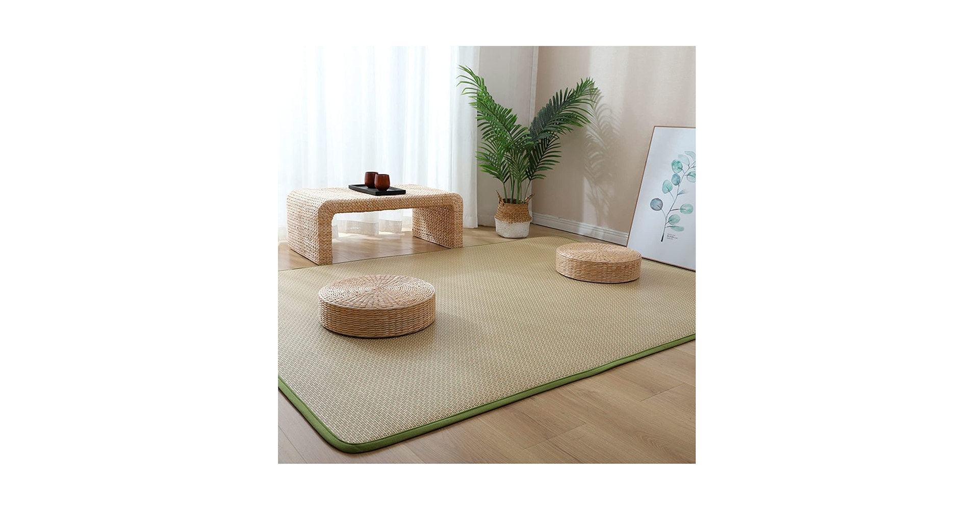 Amazon.com: Japanese Tatami Floor Mat, Natural Rattan Non