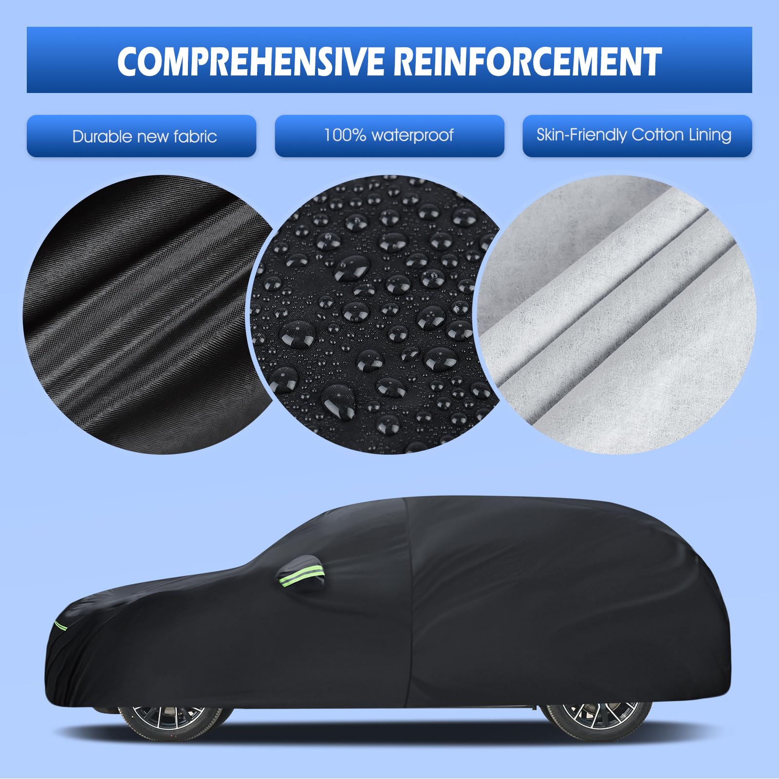 Car Cover Custom Fit for Audi Q5 SQ5 2009-2025 Migaven Waterproof Full Exterior Cover Sun Rain Protection with — view 3