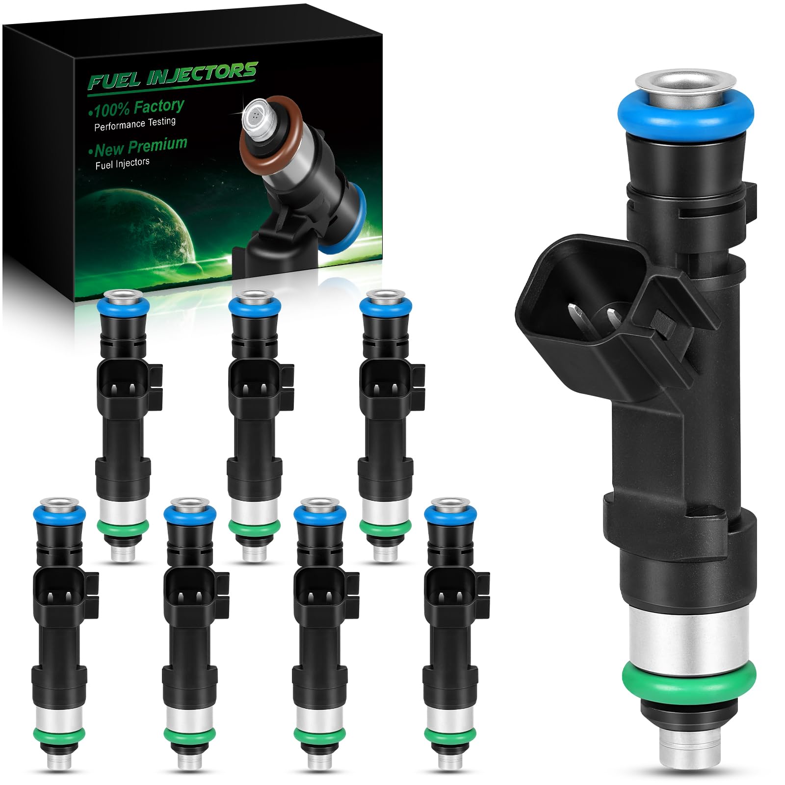 Photo 1 of SZKAIDAG 0280158227 Fuel Injectors Fits For:-Ford F150 2011-2017 5.0L, for:-Mustang 2011-2018 5.0L, 2015-2018 5.2L OE# 0280158227 FJ1132 BR3Z9F593A (Set of 8)