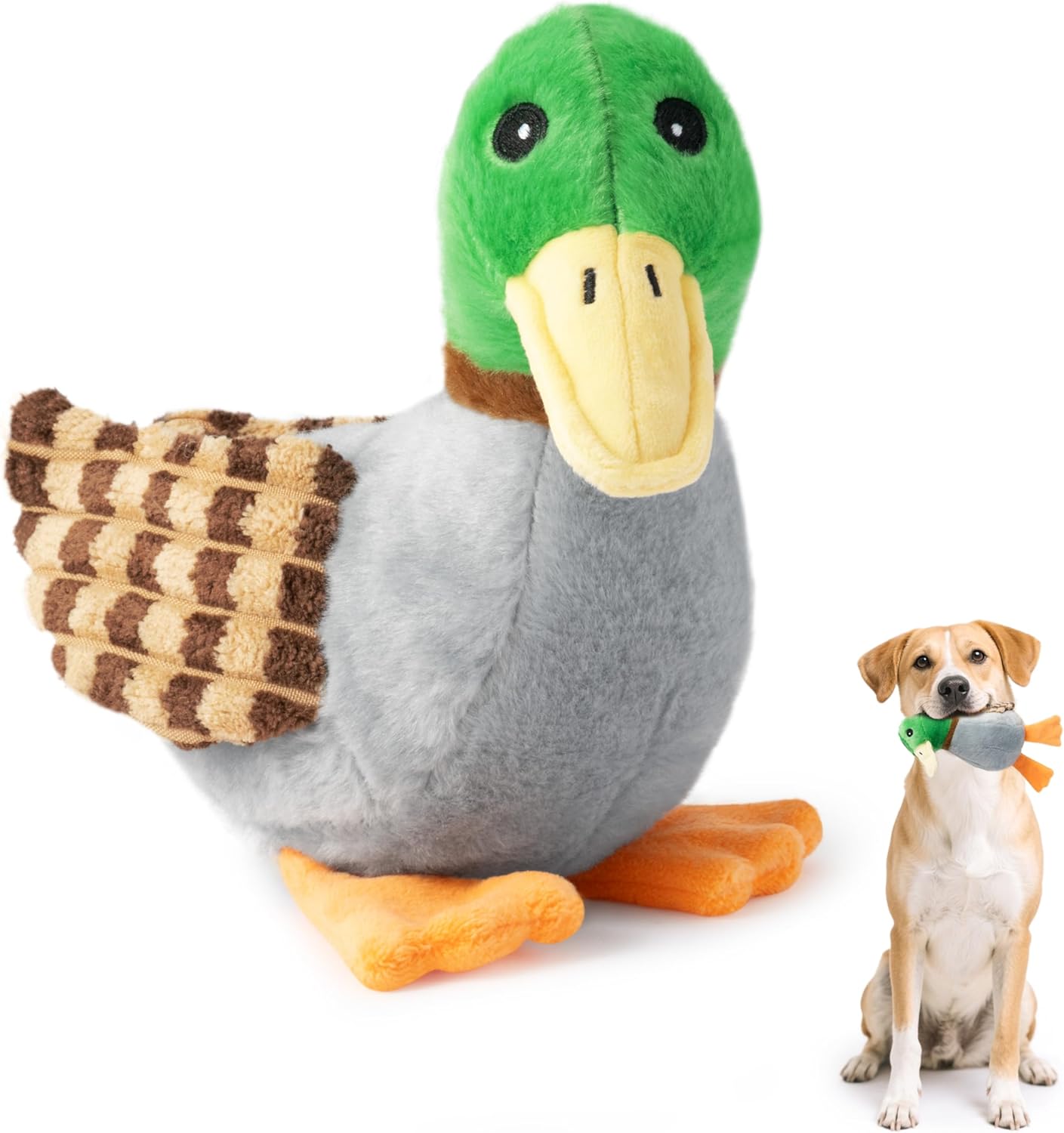 Humorous Duck Squeaky Chew Canine Toy for Aggressive Chewers – Smooth Squeaky Stuffed Duck-Formed Canine Toothbrush Toy, Interactive Indoor/Out of doors Animal Chewing Toys for Small Medium Canine & Puppies