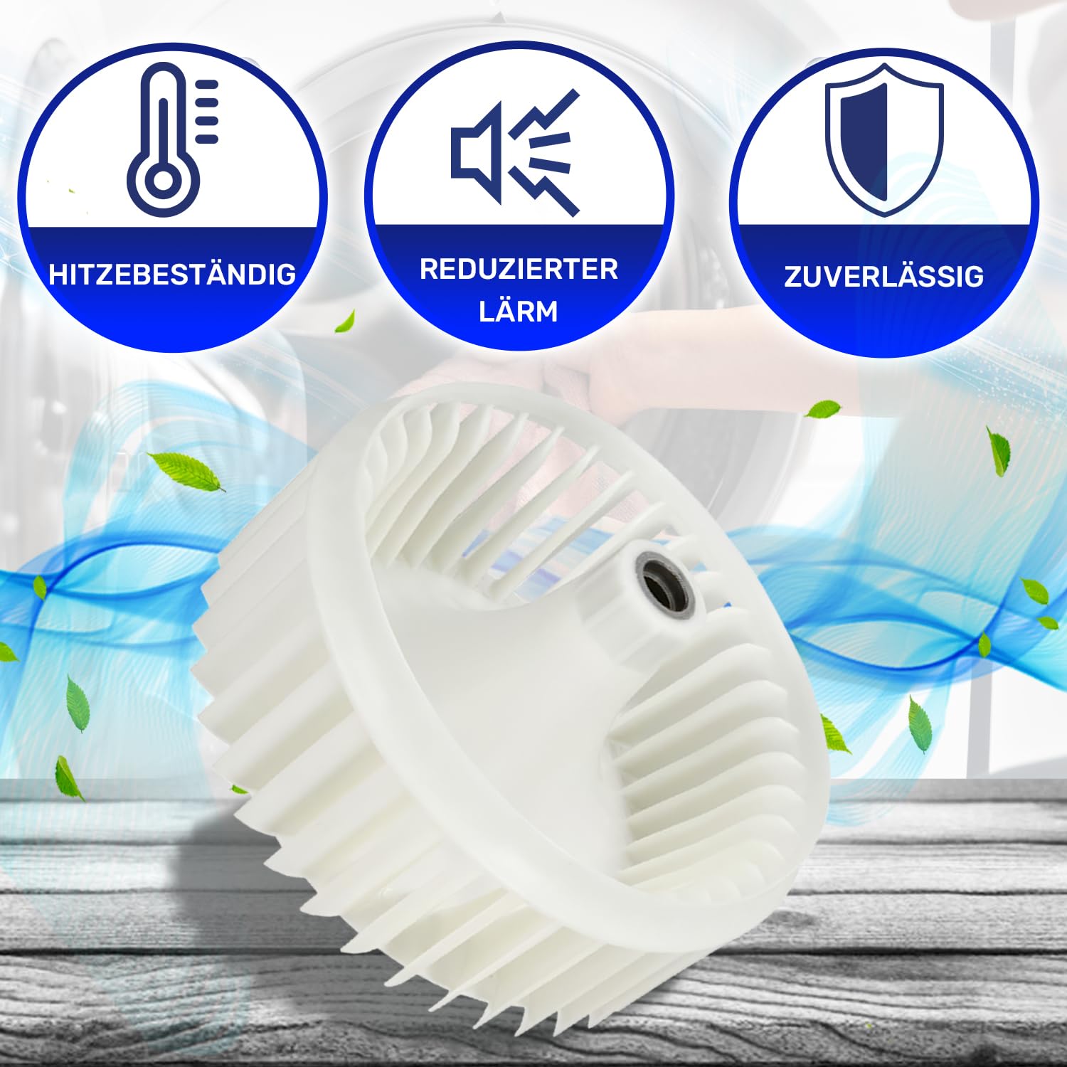 Lüfterrad für Trockner Ø 155 mm mit dem Originalcode C00526646 C00860600 für Indesit 488000526646 488000860600 für Whirlpool - Garantie 10 Jahre - MONTERAL