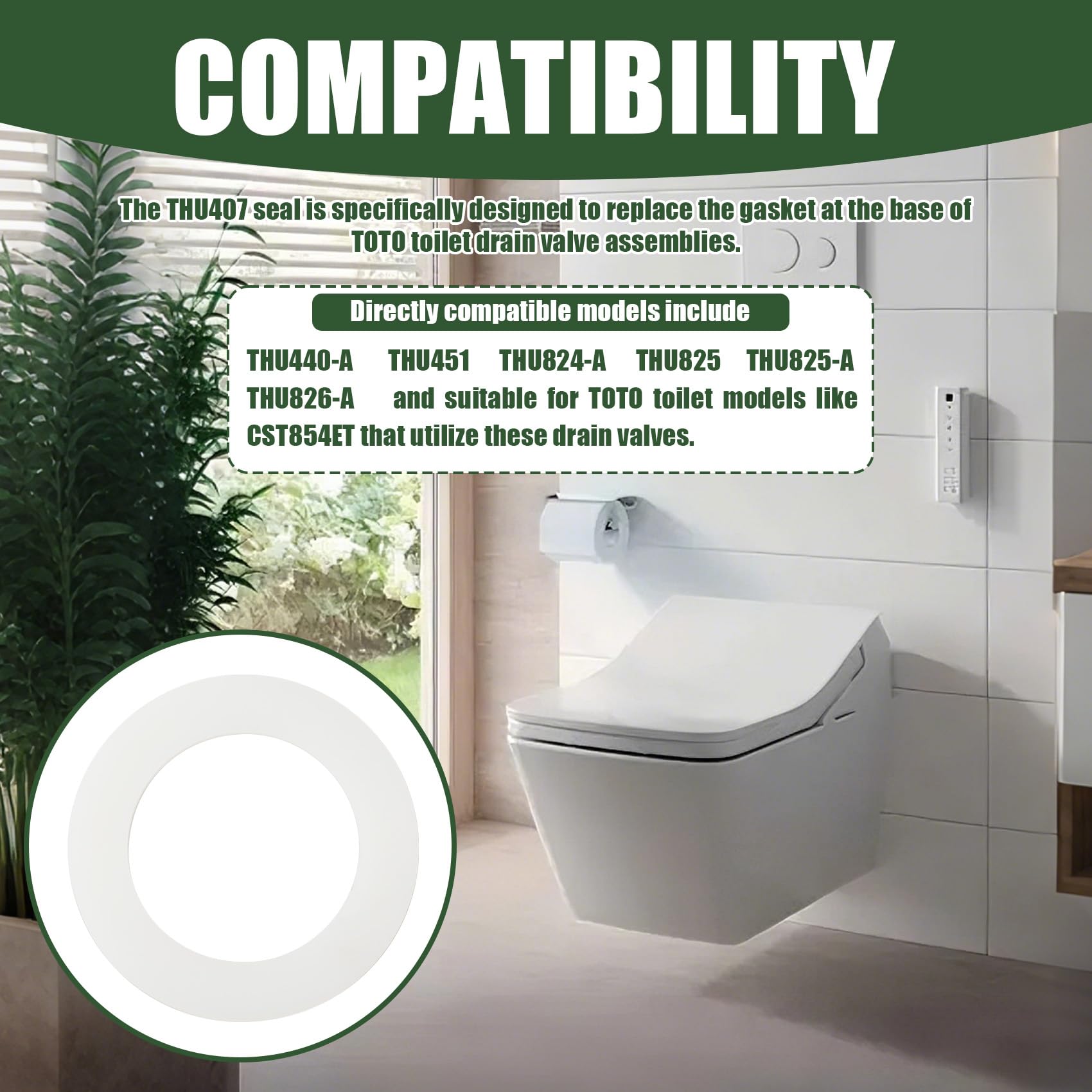 Amazon.com: THU407 Toilet Drain Valve Seal Gasket, Compatible with