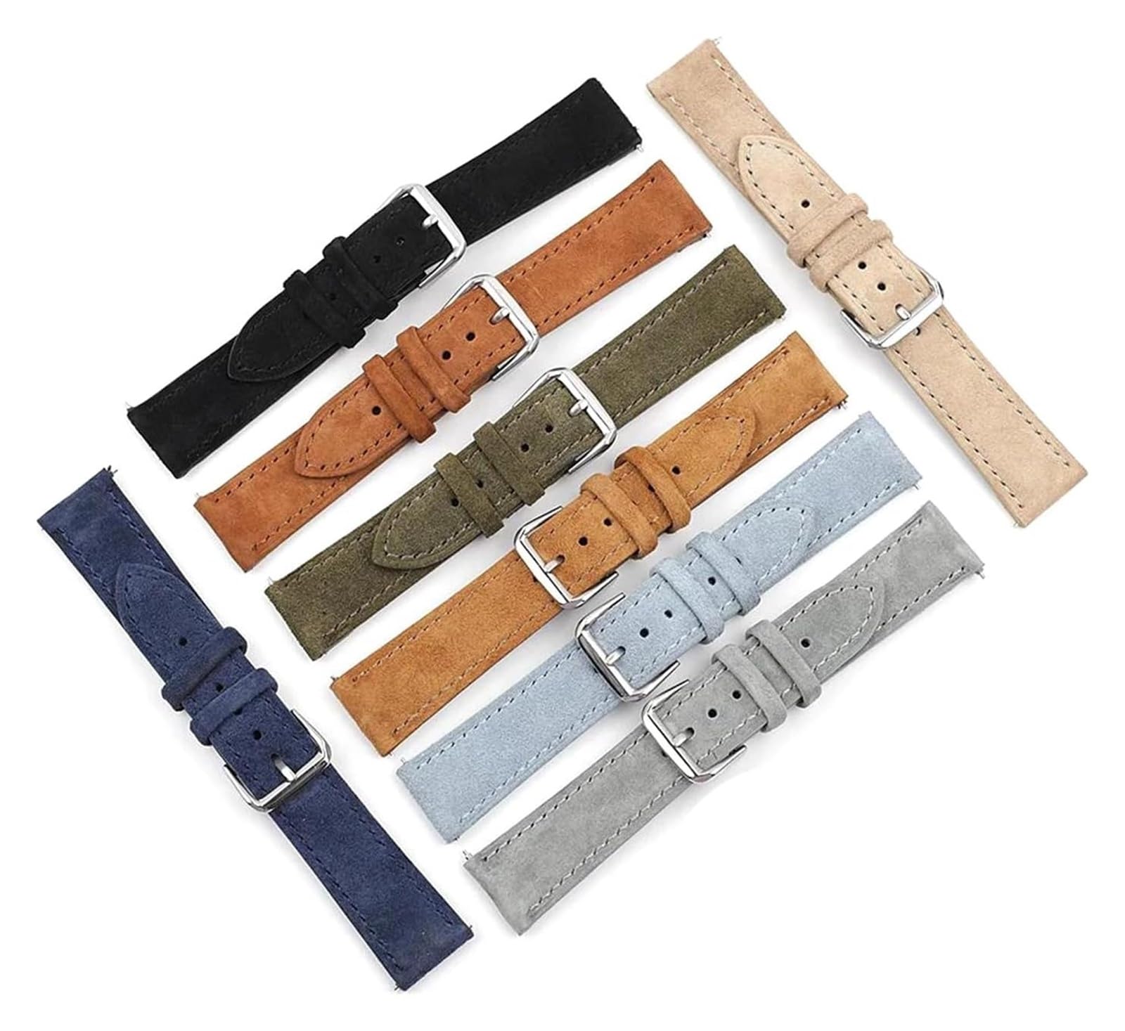 Ersatzwächter 18/19/20/22/200 mm Schnellfreisetzungen Vintage Soft Suede Leder Uhrengurt für mechanische Uhren (braun, 20 mm)