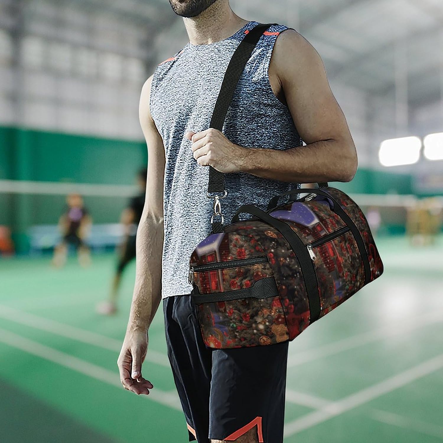 Gym Bag for Men Travel Duffle Bag Christmas Cheer Tote Bag Weekender Duffel Bag Weekender Bag for Sports