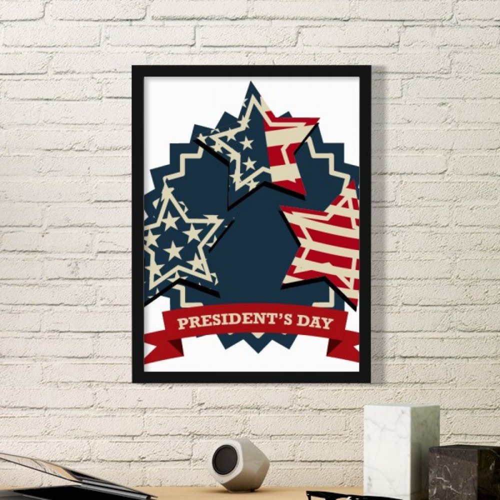 Cadre photo drapeau américain de haute qualité avec moulure noire élégante