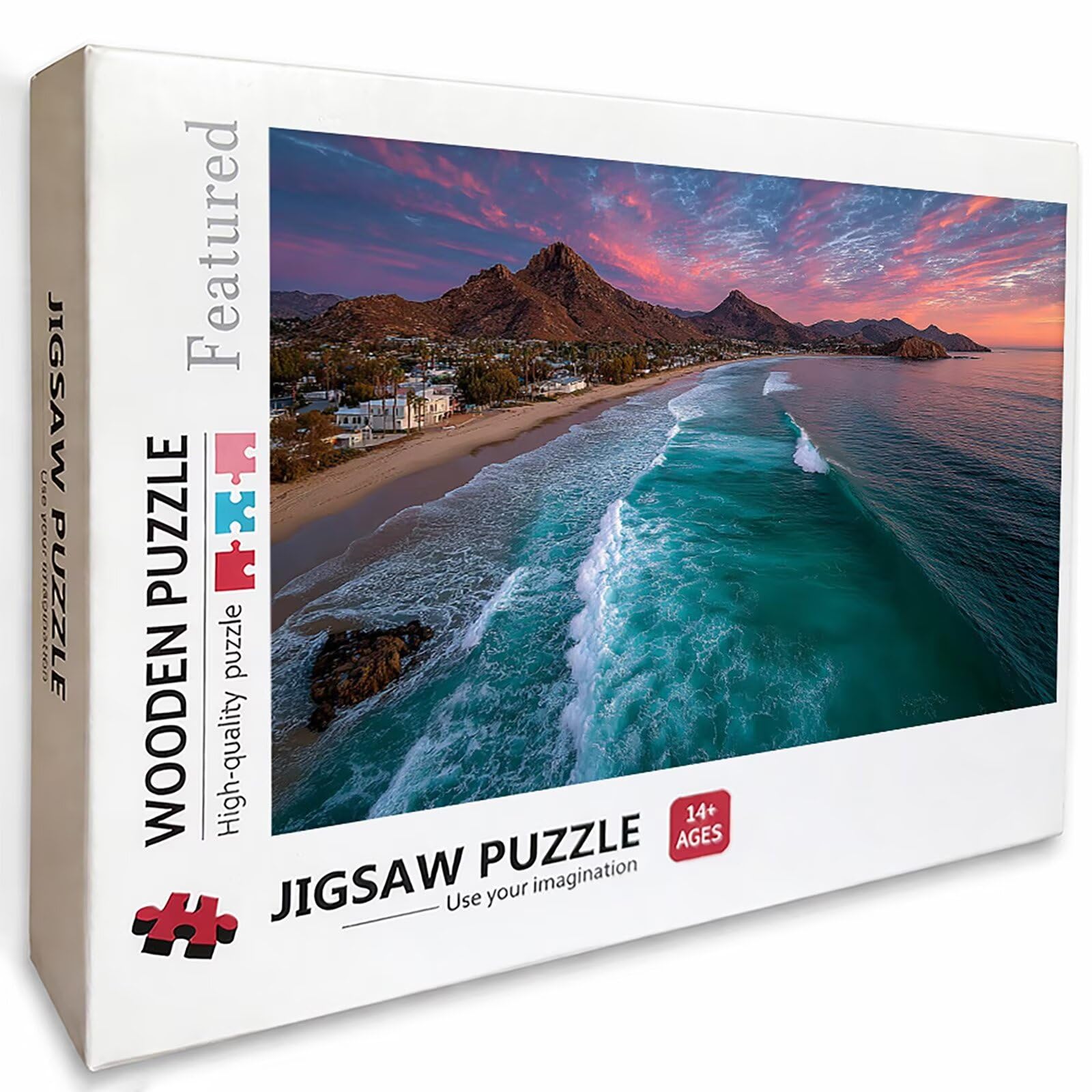 Puzzle Arte con Scatola Paesaggio, Onde Puzzle Legno 6000 Pezzi Adulti 179x105cm, Attività di Intrattenimento ad Alta Difficoltà, DIY Classici Gioco, Jigsaw Per Tutta La Famiglia, Regalo, M-4978