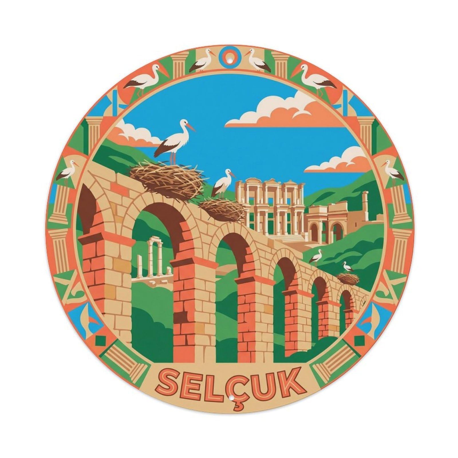 Turkey Selcuk Stork Village Turkish Heritage Ottoman Metal Tin Sign