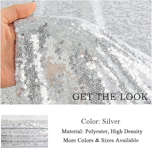Miniatura 4 de ShiDianYi Mantel glamoroso de lentejuelas de 1 yarda para mesa de postre de boda, 49.2 in de ancho