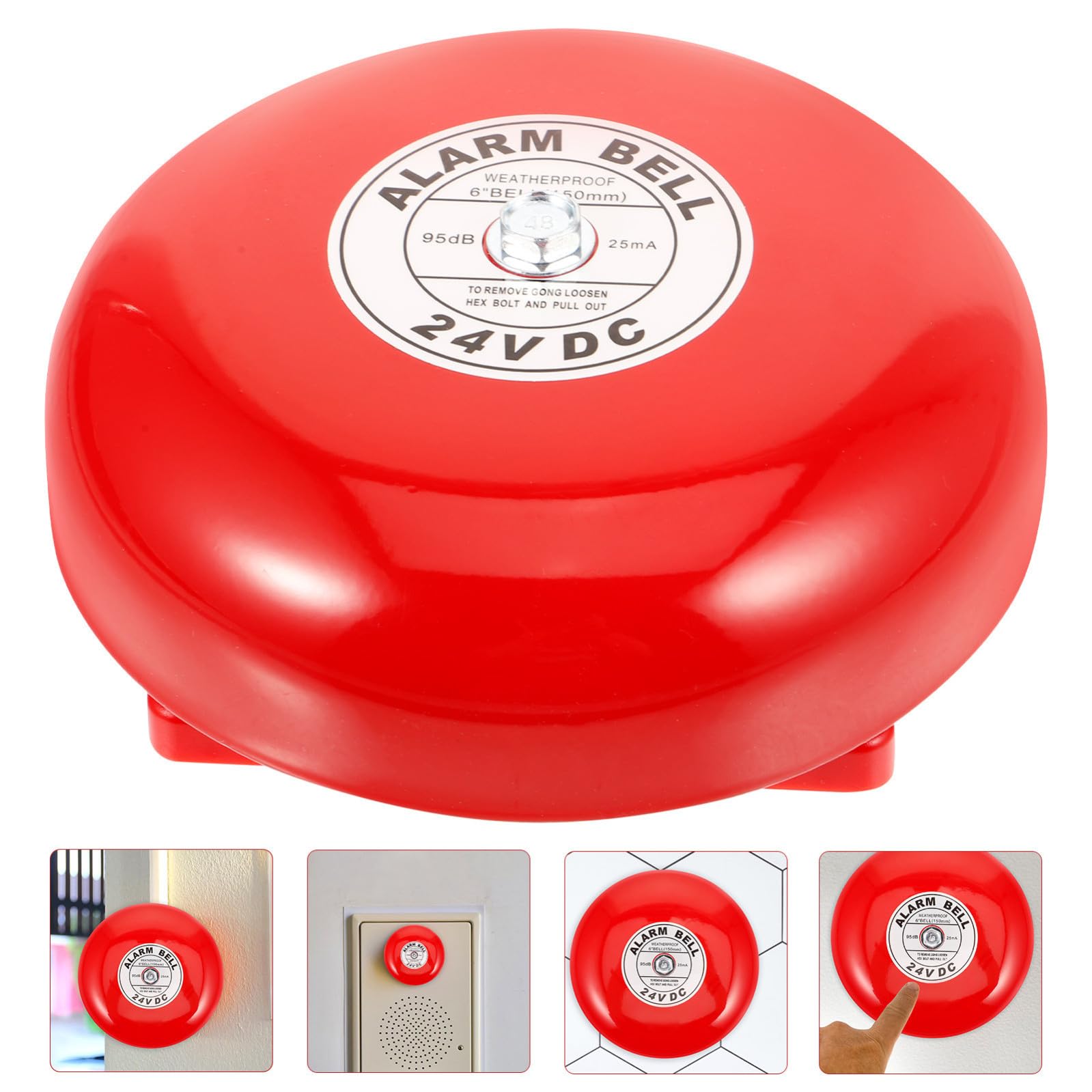 BESTYASH Campanello a Corrente 24v in Ferro Installazione Facile per Emergenze e Ascensori, Allarme Versatile per Sicurezza Interna