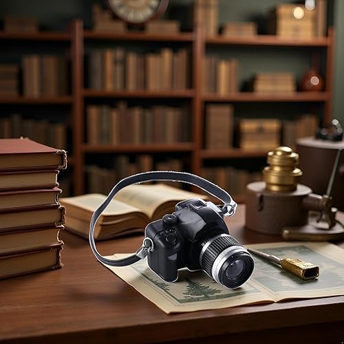 Mini accesorio de cámara a escala 1:4, modelo de cámara vintage, mini accesorios de decoración para cámara digital en miniatura, accesorios de