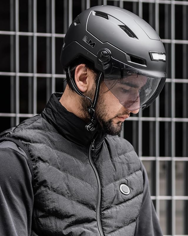 Cască de bicicletă cu LED ILM pentru adulți, unisex, cu iluminare față și spate reîncărcabilă prin USB, pentru trotinetă E3 10L și bicicletă