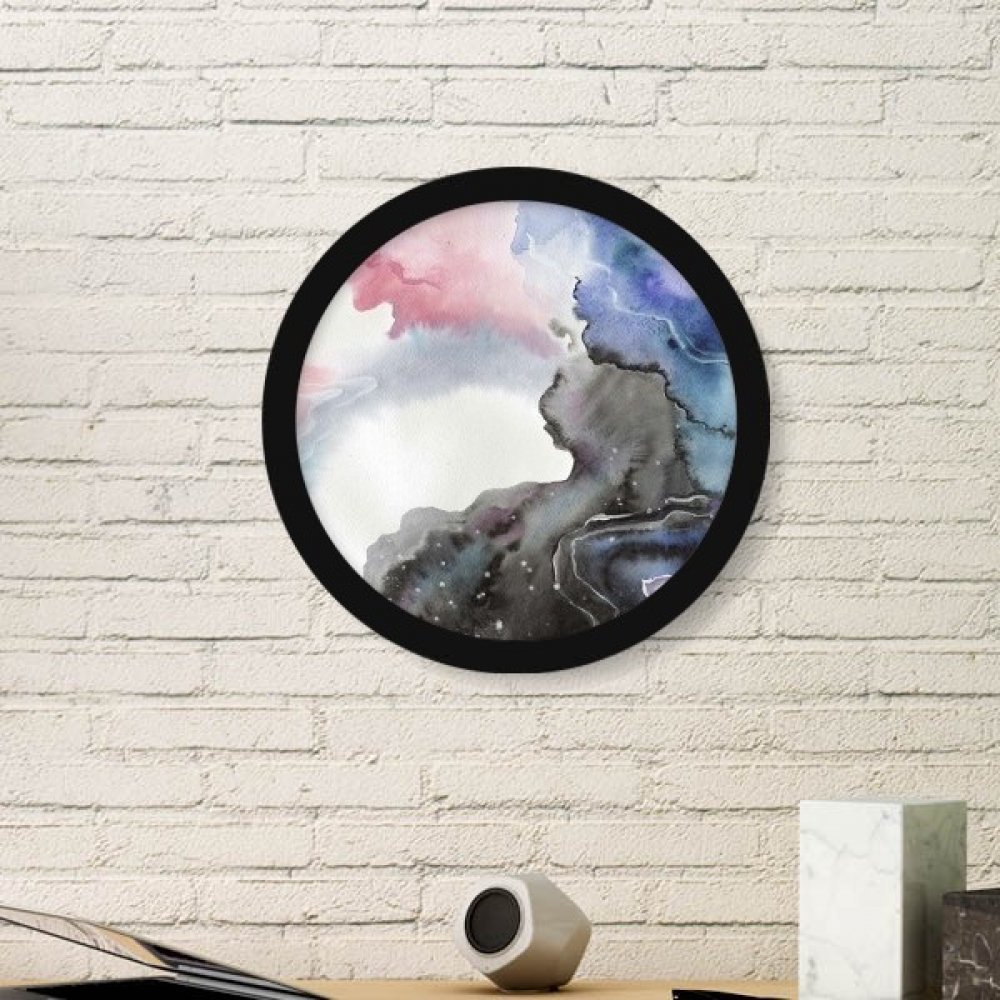 Cadre en bois rond noir déco maison avec affiche aquarelle Shading Art Abstrait Small