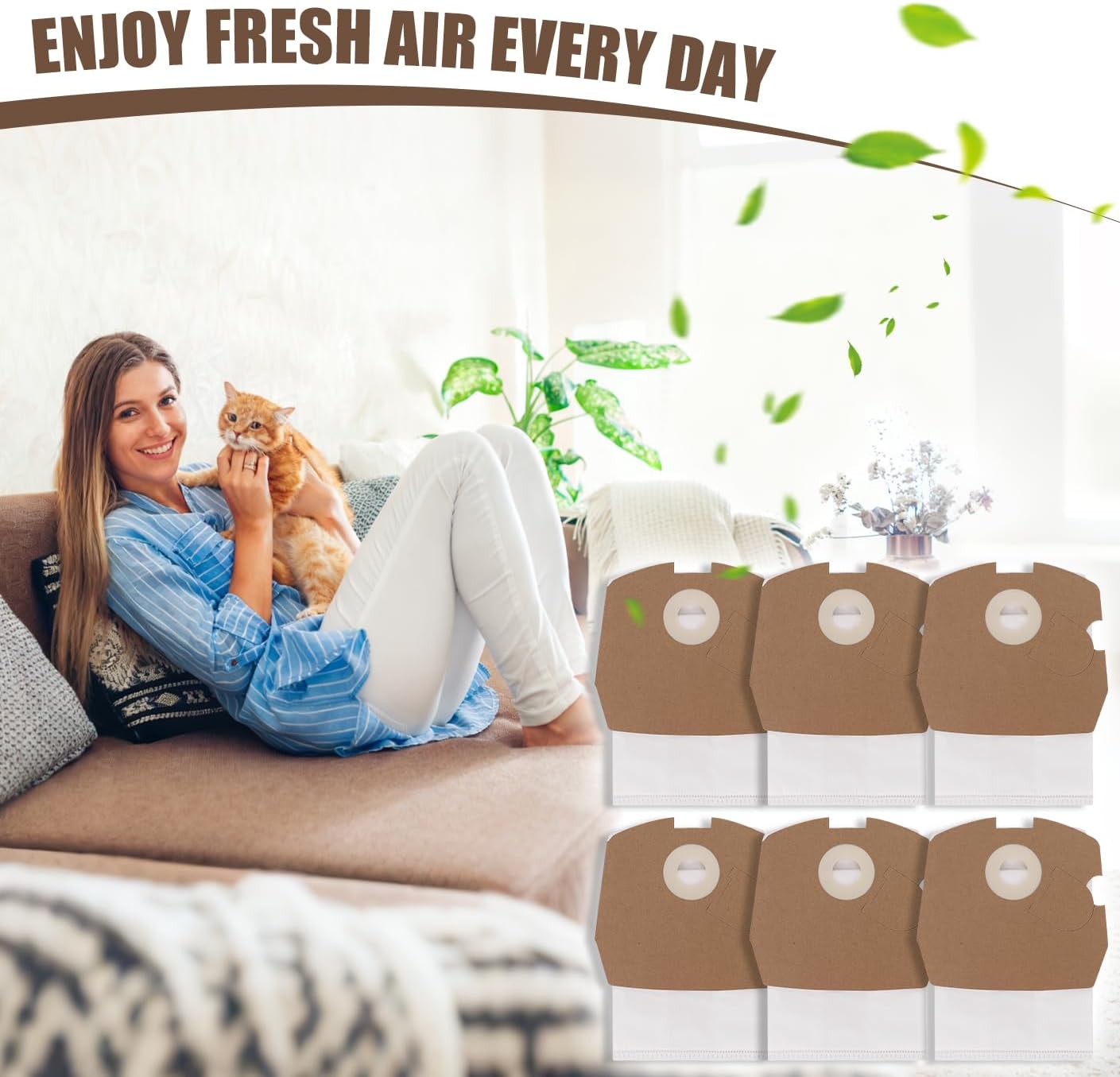 Vacuum Bags for Clean Obsessed CO711＆ Perfect C105 Commercial Canister Vacuum Cleaner - Replacement Dust Bag Leak-Proof Design - 12Pack