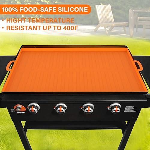 Miniatura 4 de Mightree Alfombrilla para parrilla Blackstone, cubierta de parrilla Blackstone de 36 pulgadas, alfombrilla de silicona resistente para alimentos,