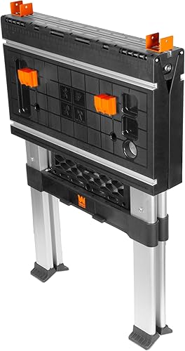 Miniatura 6 de WEN Mesa de trabajo plegable 2 en 1 y caballete, capacidad de 440 libras con abrazaderas a bordo y perros de abrazadera (WB3225)