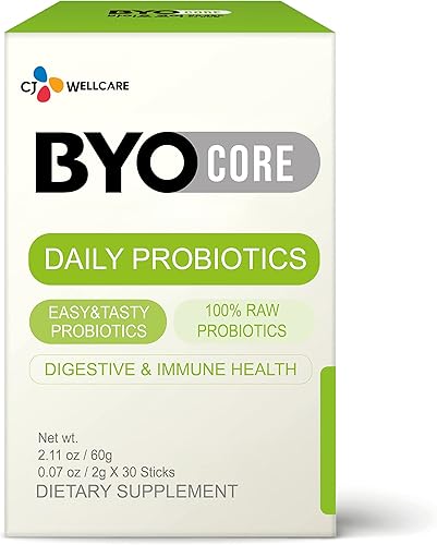 CJ Wellcare BYOCORE - Probióticos diarios (2.12oz, 30 porciones) - Salud digestiva para la familia. Probióticos y prebióticos derivados de plantas,