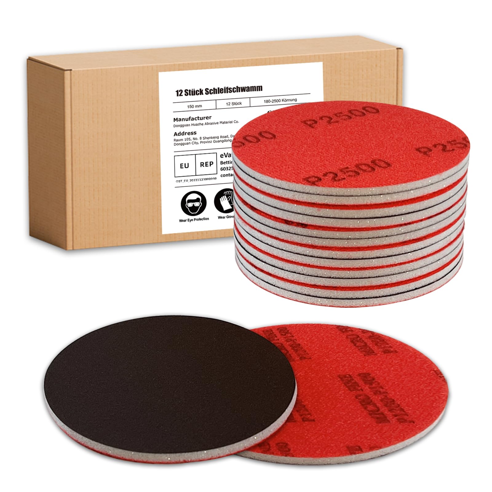GEOGIEEW 12PCS Sanding Sponges, 180-2500 Grit 150mm Sanding Pads Assortment