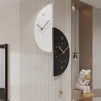 Home Corner Clock, Restaurant Clock Wall Hanging, Living Room Silent Corner Clock, Corner Double-Sided Wall Clock