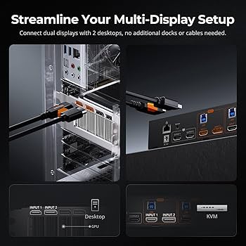 分配器・切替器 TESmart Dual Monitor KVM 4K 60Hz 2 Port Dual Monitor KVM Switch Kit HDMI 4K60Hz with USB 3.0