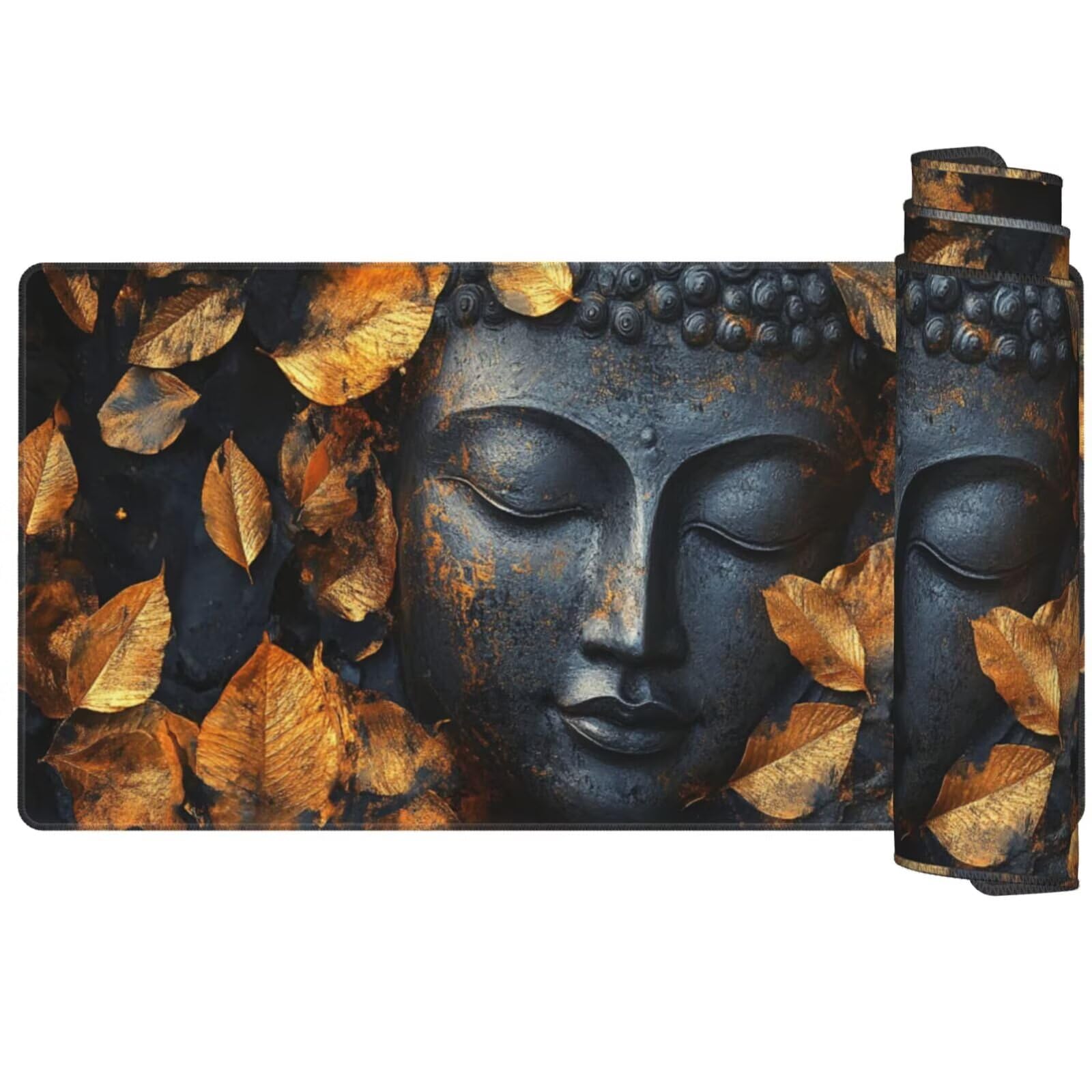 Alfombrilla Ratón Vintage Alfombrilla Ratón XXL 1600 x 800 mm, Buda Mouse Pad Gaming con Bordes Cosidos, Impermeable Mousepad XXL Base de Goma Antideslizante, Mouse Pad para Oficina Accesorios Q262