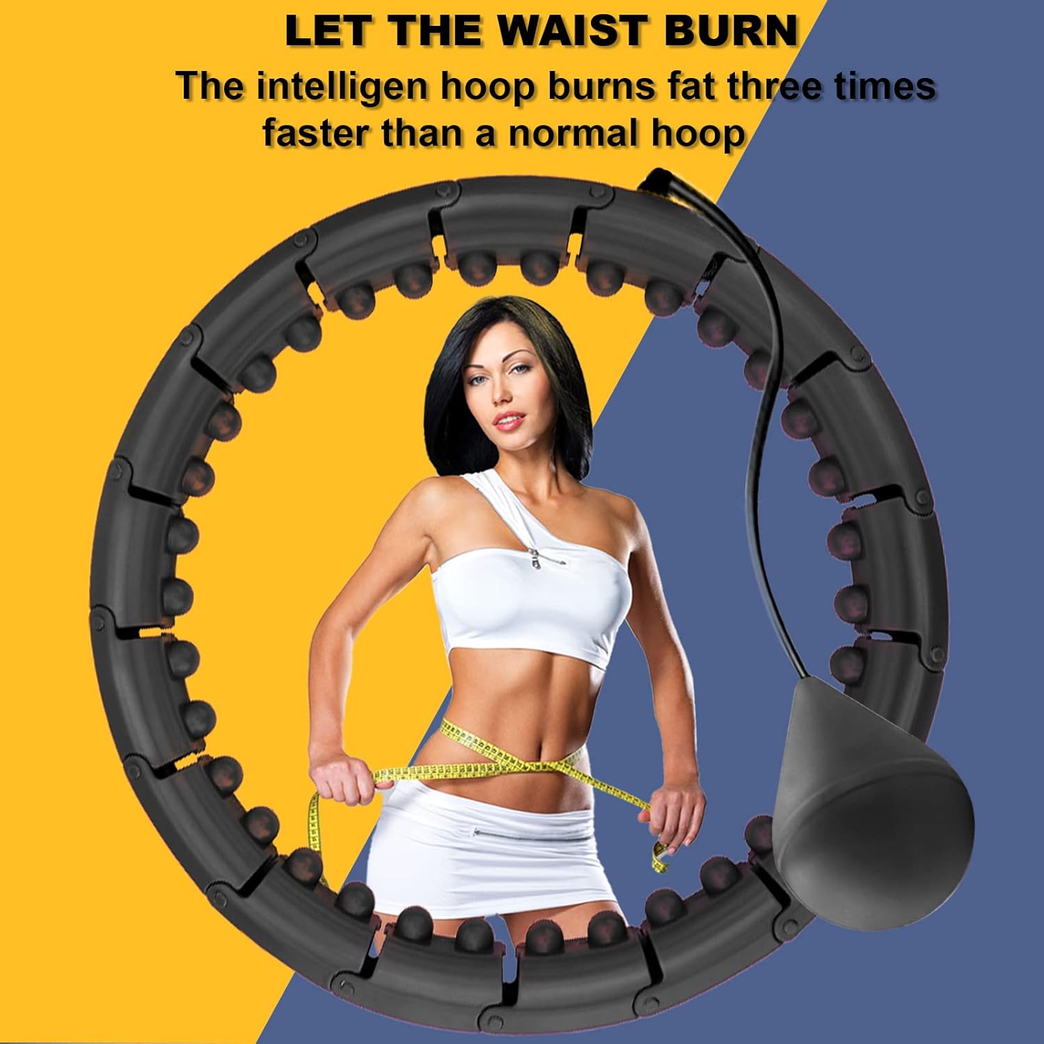 Weighted Hula Hoop, Fitness 24 Knots Hoola Hoops for Exercise Adult Kids with Weight Ball