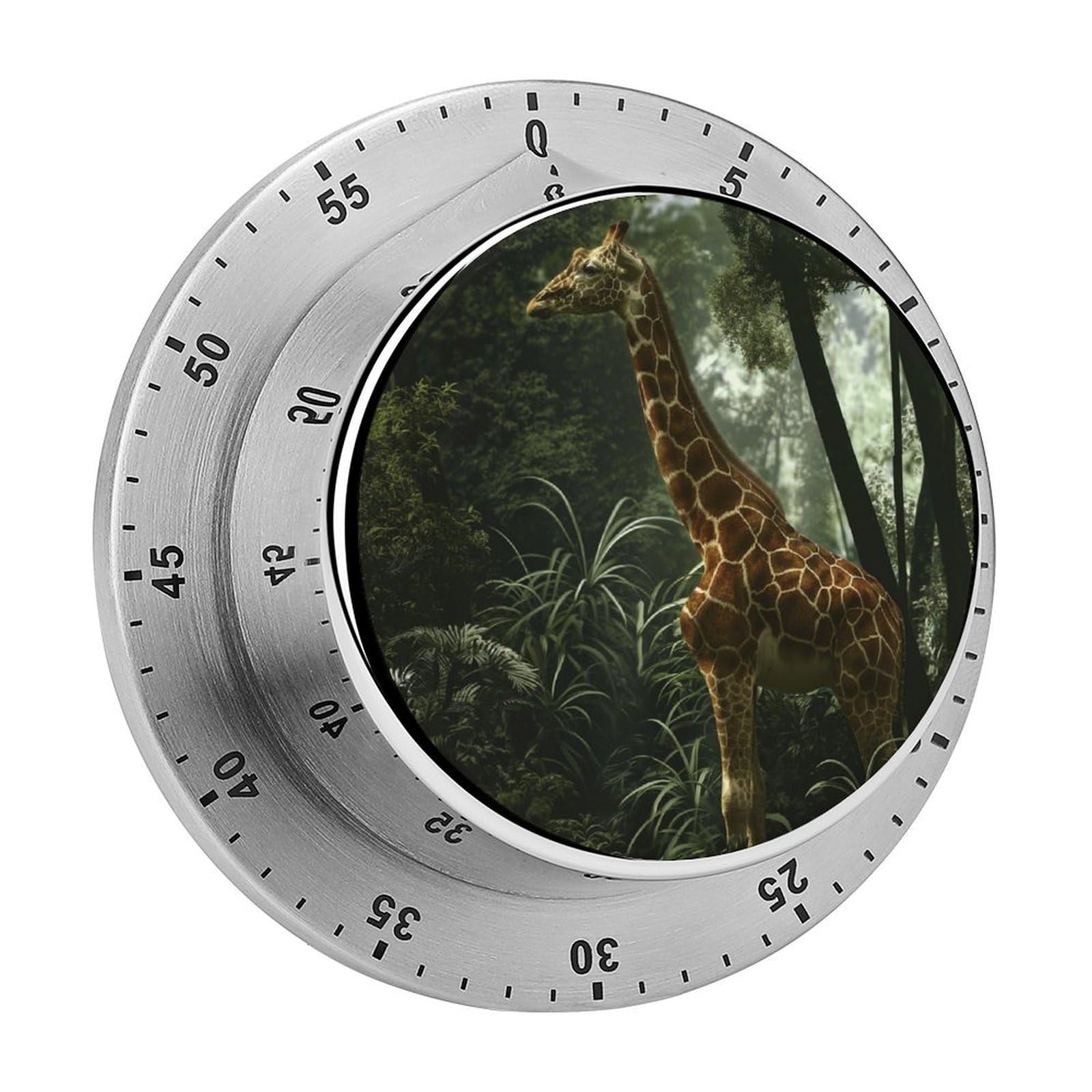 Giraffe Green Leaves Kitchen Timer Magnetic Countdown Countup Timer for Cooking Baking 8x8cm
