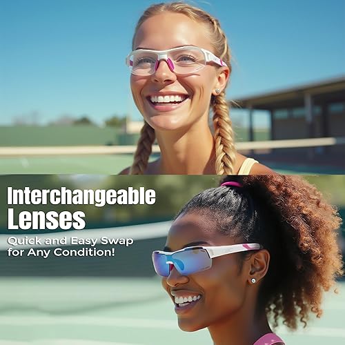 Miniatura 2 de BLUE CUT Sports Safety Goggles Interchangeable Sun Lens Anti Fog UV Protection Indoor Outdoor Pickleball Cycling Basketball