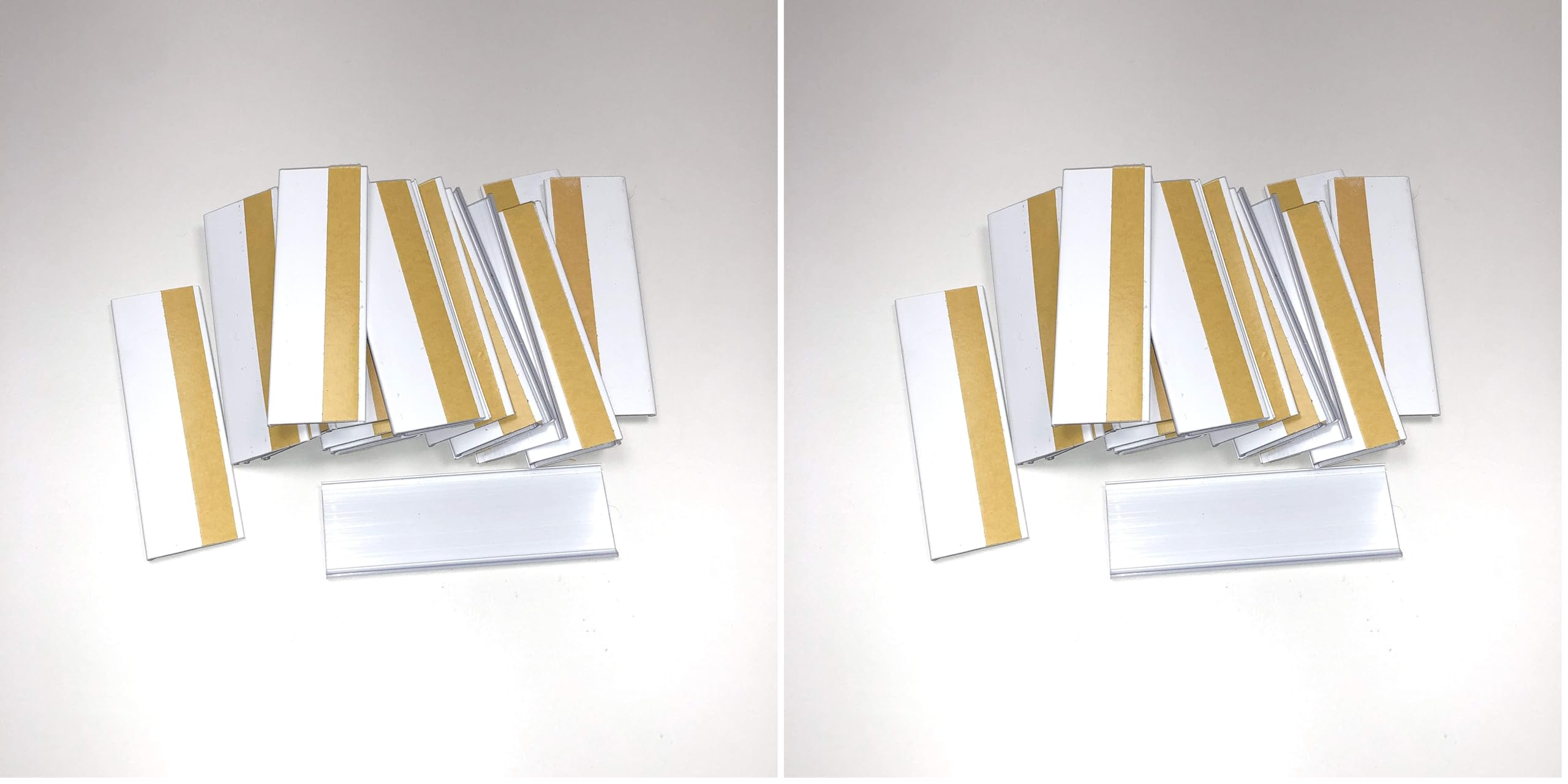 100 pezzi di porta etichette autoadesive 30 mm x 100 mm bianche, porta adesivi singoli da 100 mm, poster per prezzi, etichette per prezzi, etichette adesive (Confezione da 2)