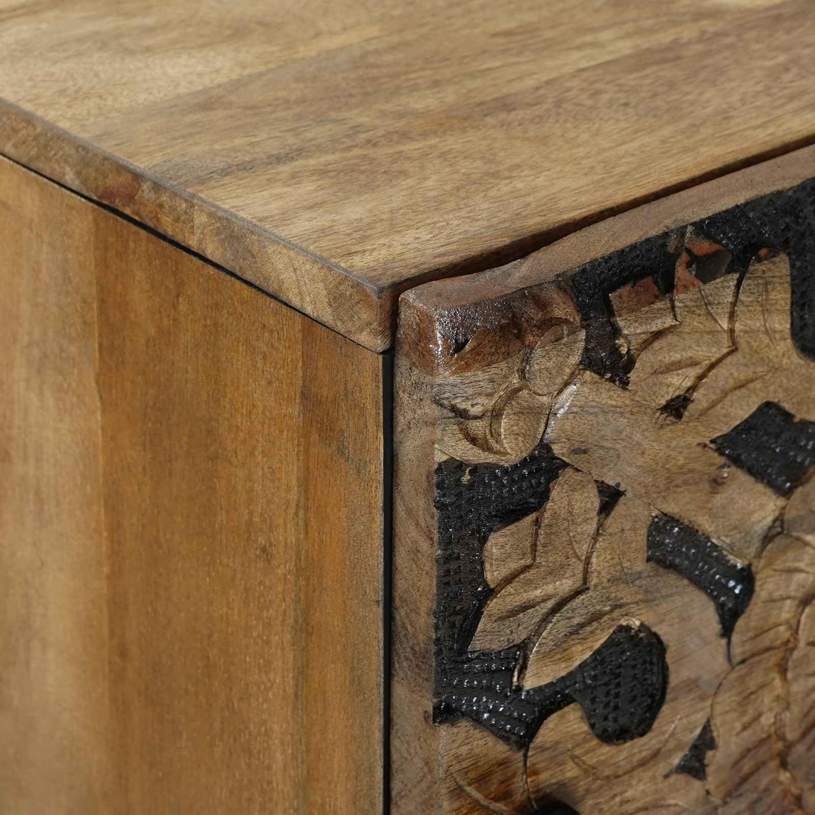 Armadio alto in legno massiccio di mango, marrone, 40 x 33 x 110 cm
